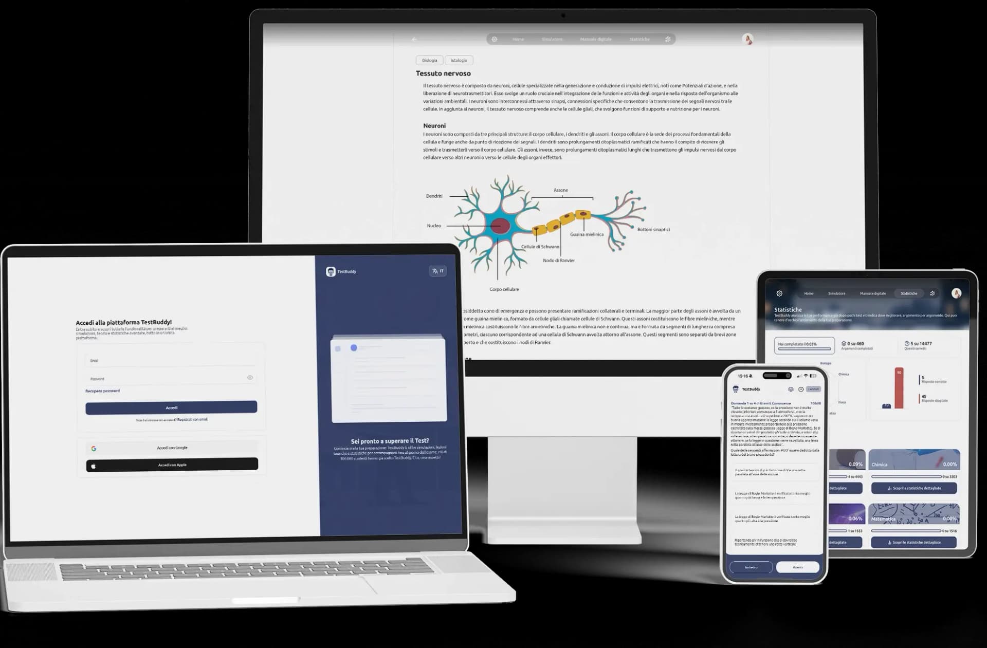 TestBuddy su iPhone, Android e Web